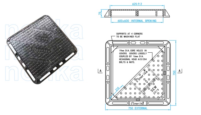 Ductile Iron Medium Duty Manhole Cover & Frame (B-Grade)